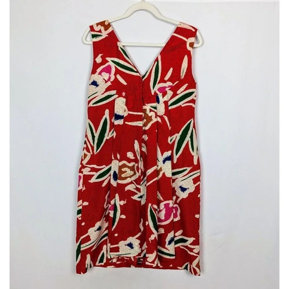 Vintage 60s Paradise Hawaii sz 14 Tropical Floral Sleeveless Knee Length Dress - Picture 2 of 10